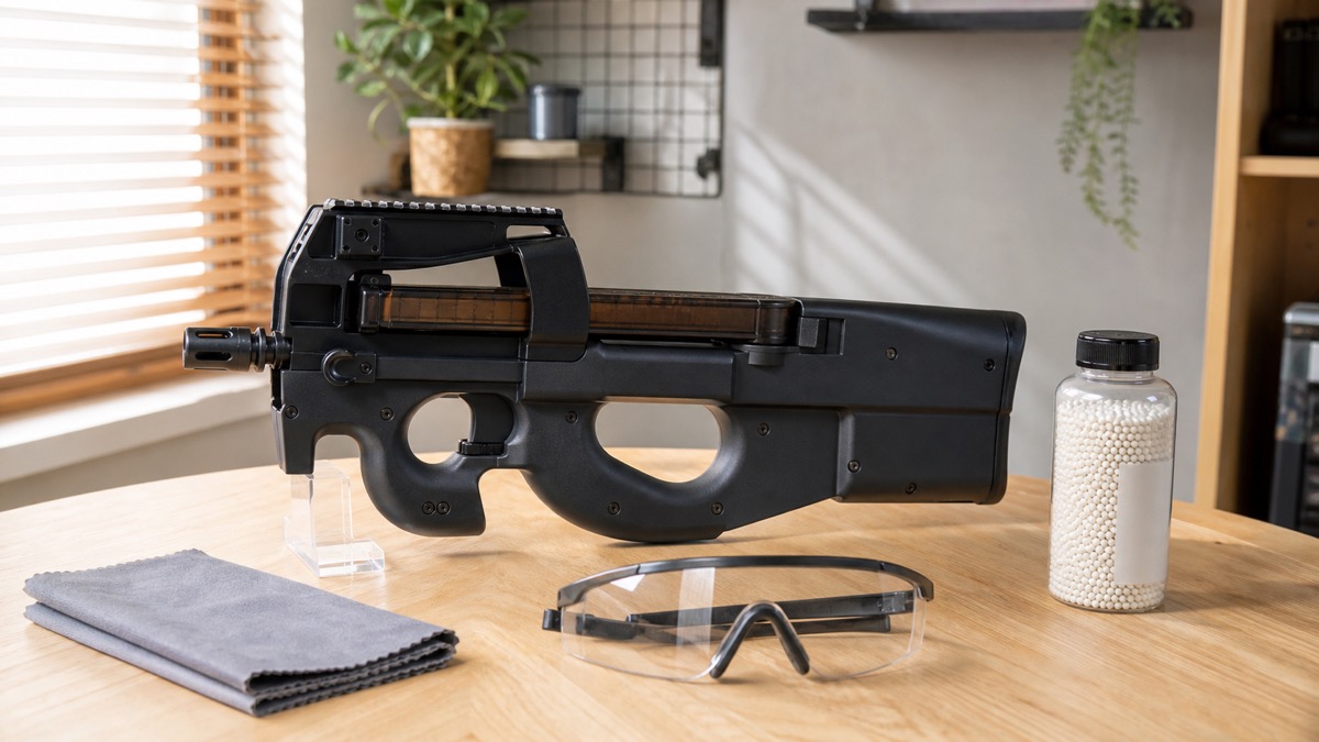 P90系エアガンを安全に楽しむ趣味用ディスプレイ