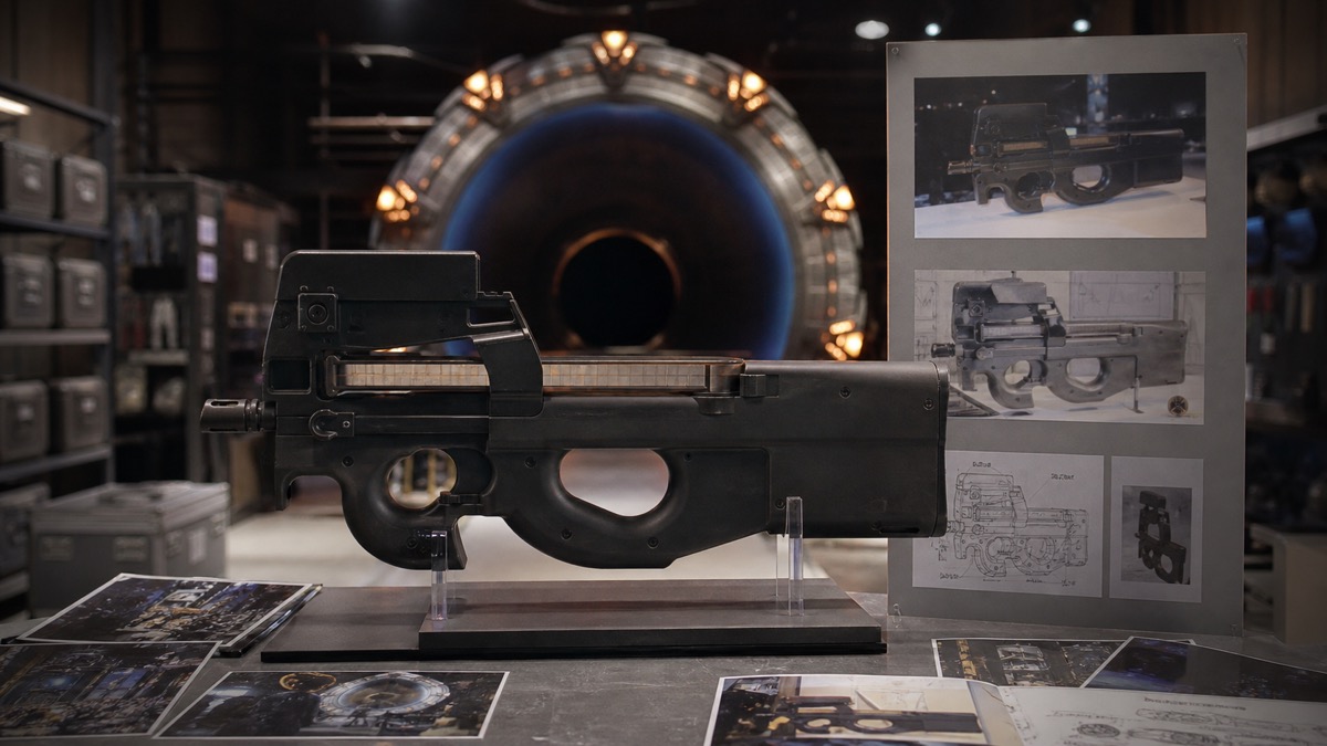 P90とSF作品での知名度をイメージした資料展示