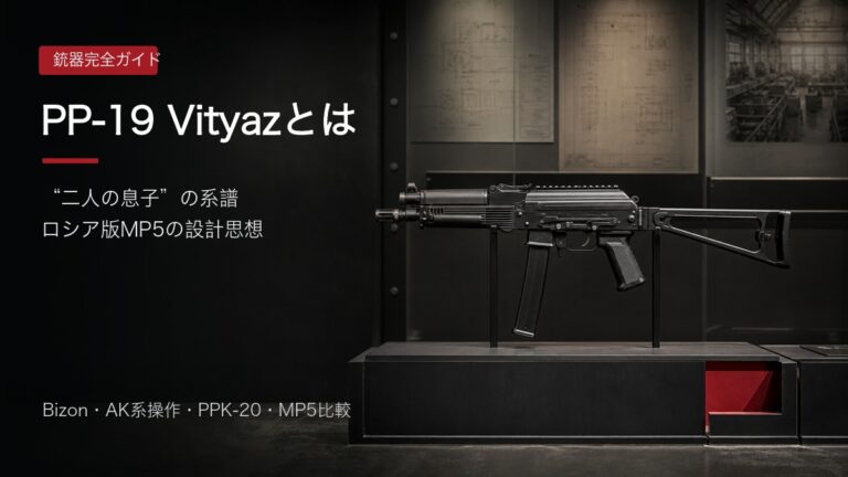 PP-19 Vityazをイメージした博物館展示のアイキャッチ
