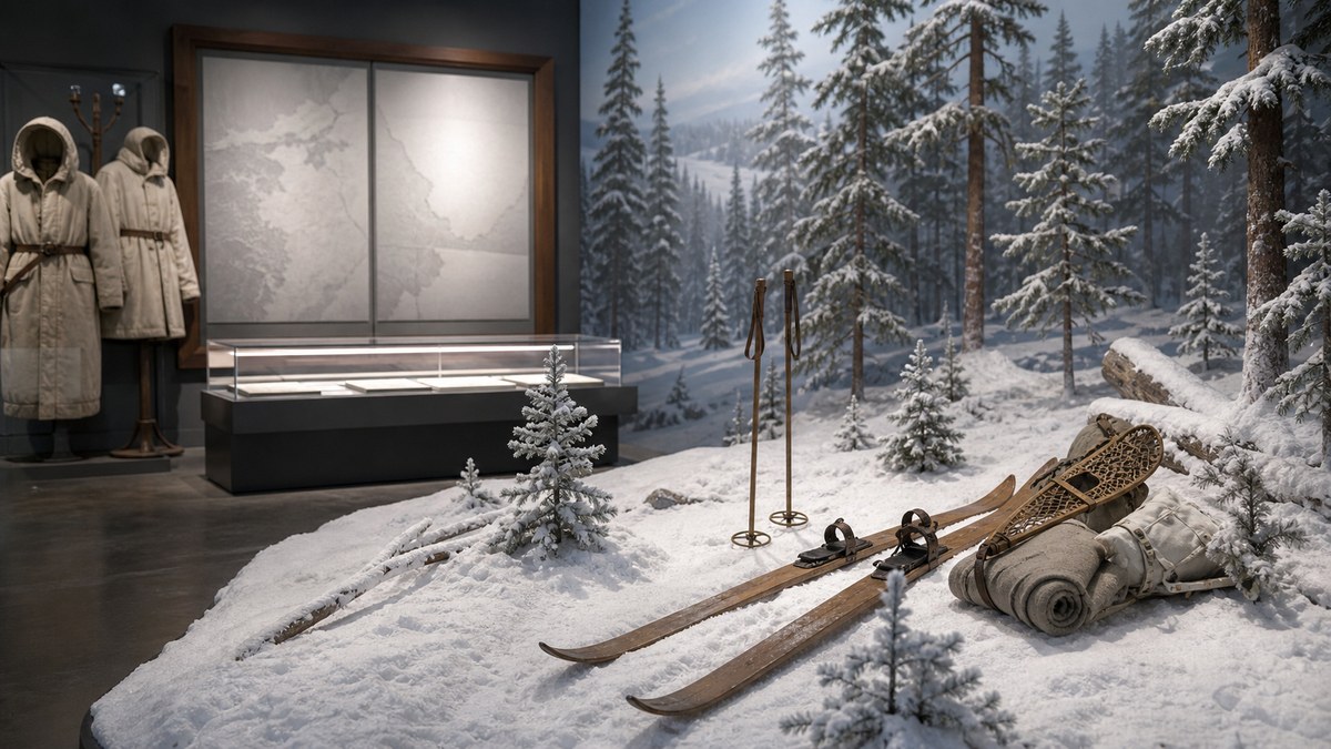 冬戦争の教訓をイメージした雪中展示
