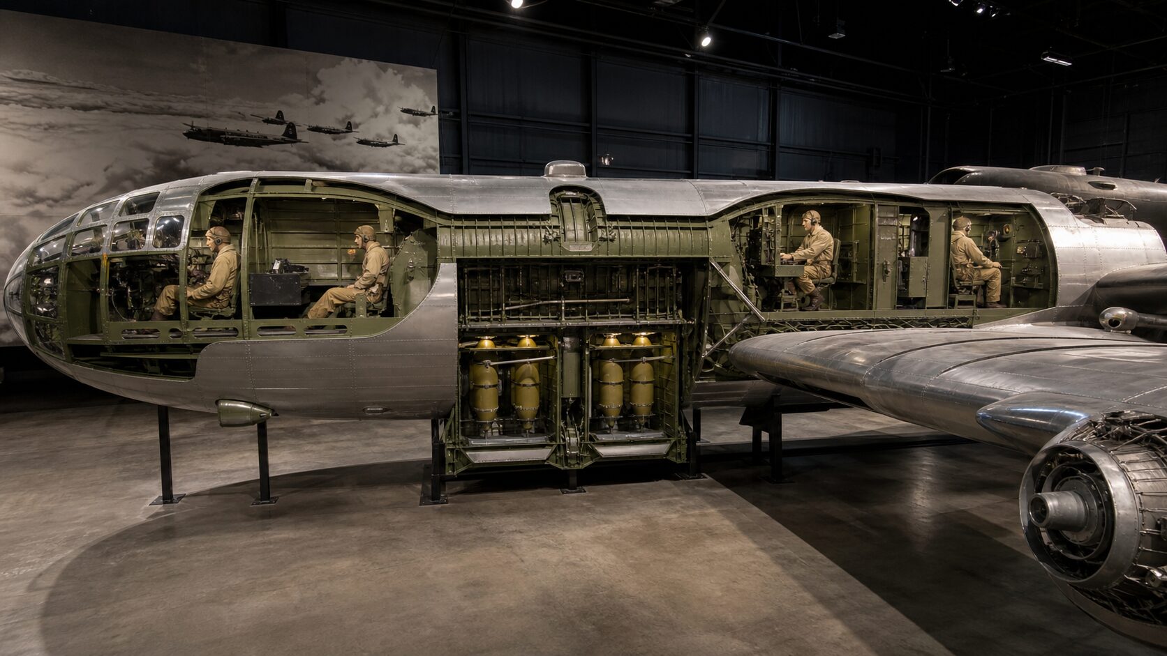 与圧区画を備えたB-29の胴体構造