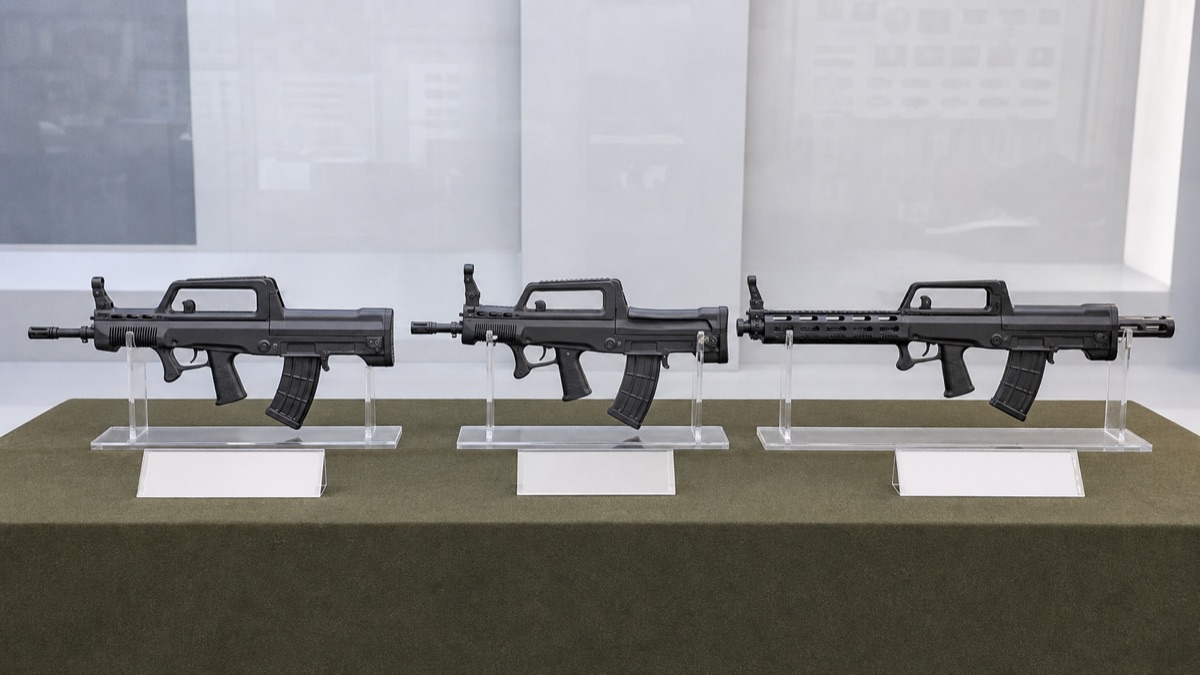 QBZ-95ファミリーの派生型をイメージした比較展示
