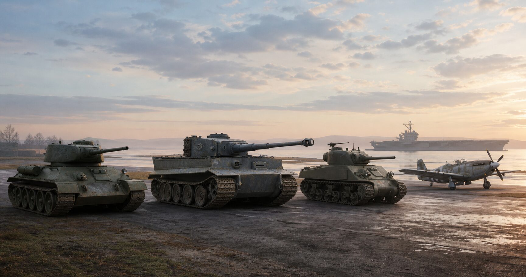 T-34・ティーガー・シャーマンなど大戦兵器の比較イメージ