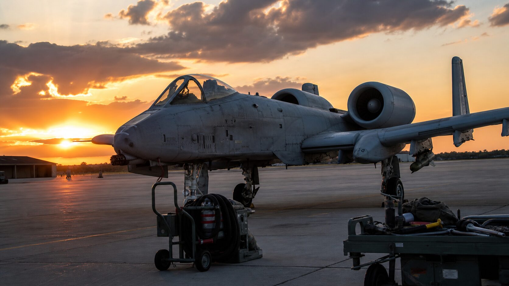 基地で整備を受けるA-10