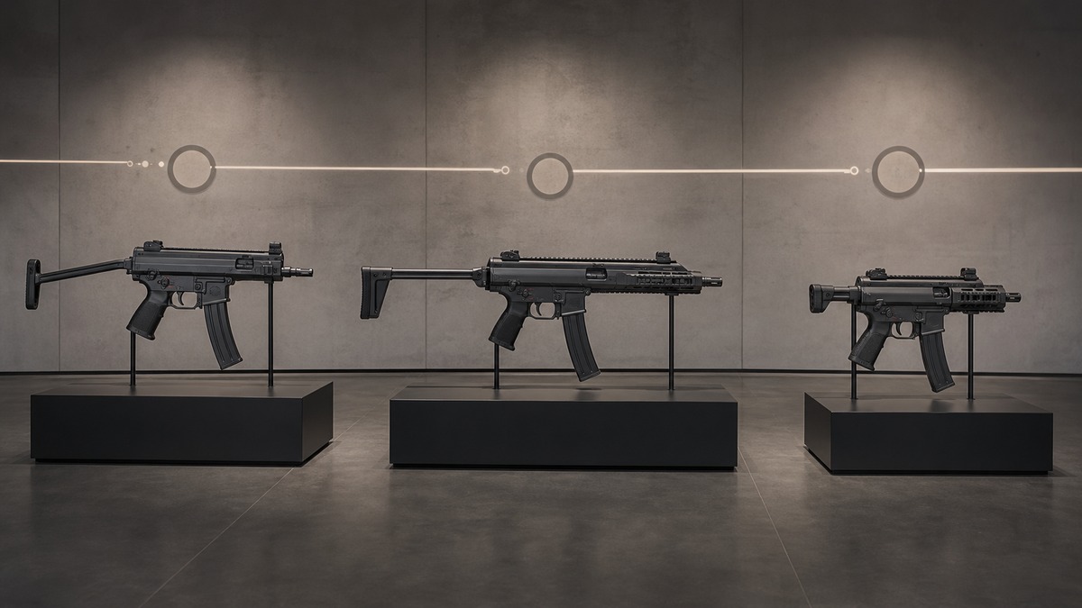 Scorpion EVO 3 A1とS1と3+をイメージした世代展示