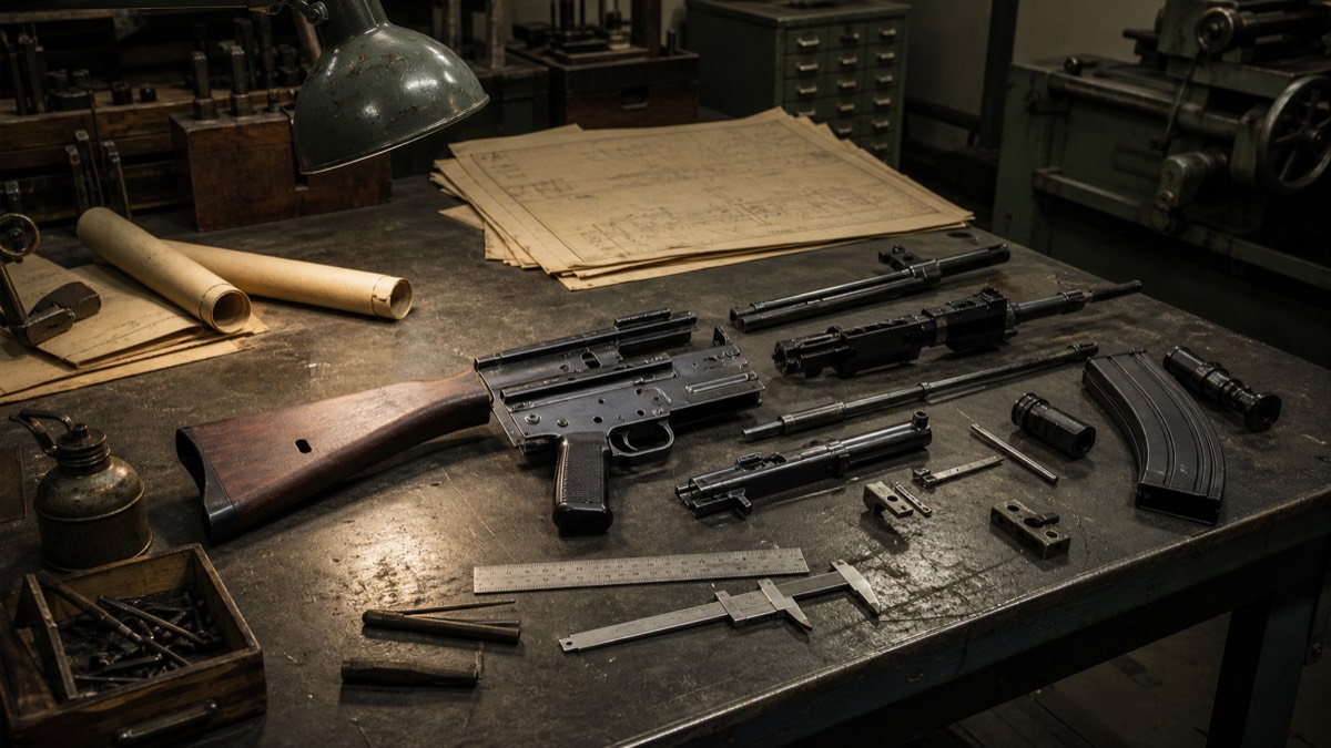 StG44開発をイメージした設計作業台
