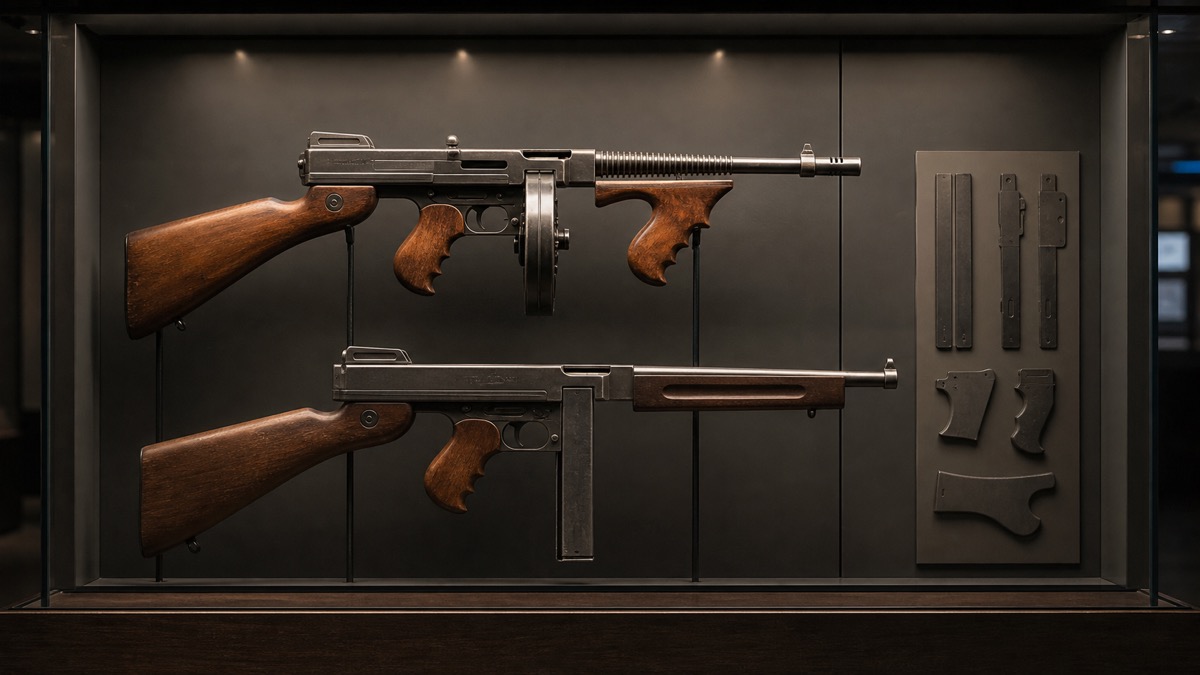 トンプソンM1928とM1系の比較展示