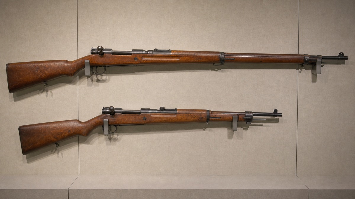 三八式歩兵銃と九九式短小銃の比較展示