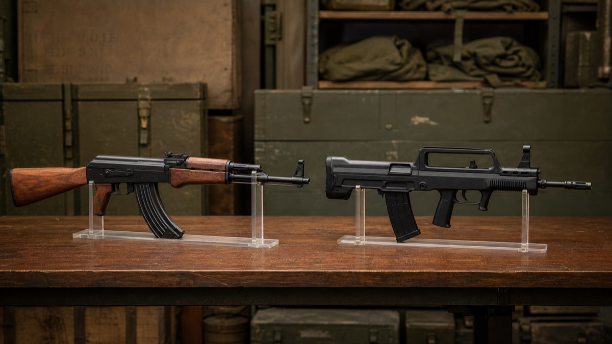 81式系統からQBZ-95への更新をイメージした比較展示