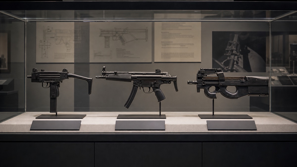 UZIとMP5・P90の比較をイメージした展示