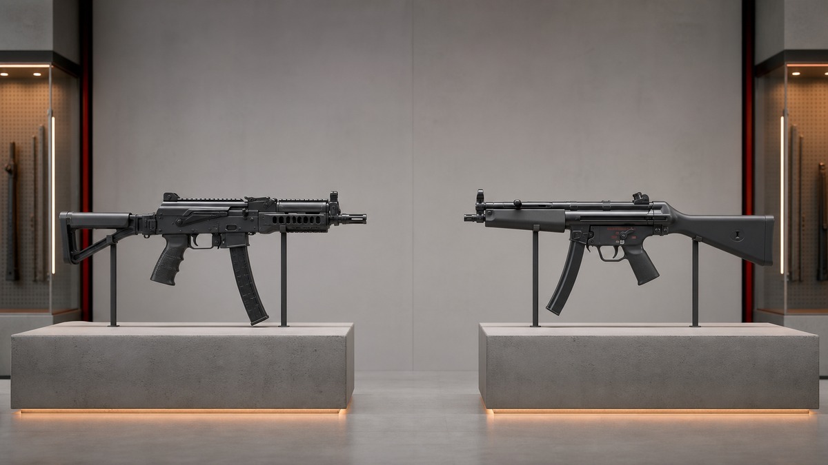 PP-19 VityazとMP5の設計思想を比較する展示
