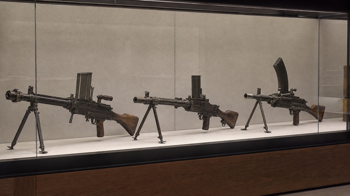 ZB26・ZGB系・ブレンの設計系譜を示す博物館展示