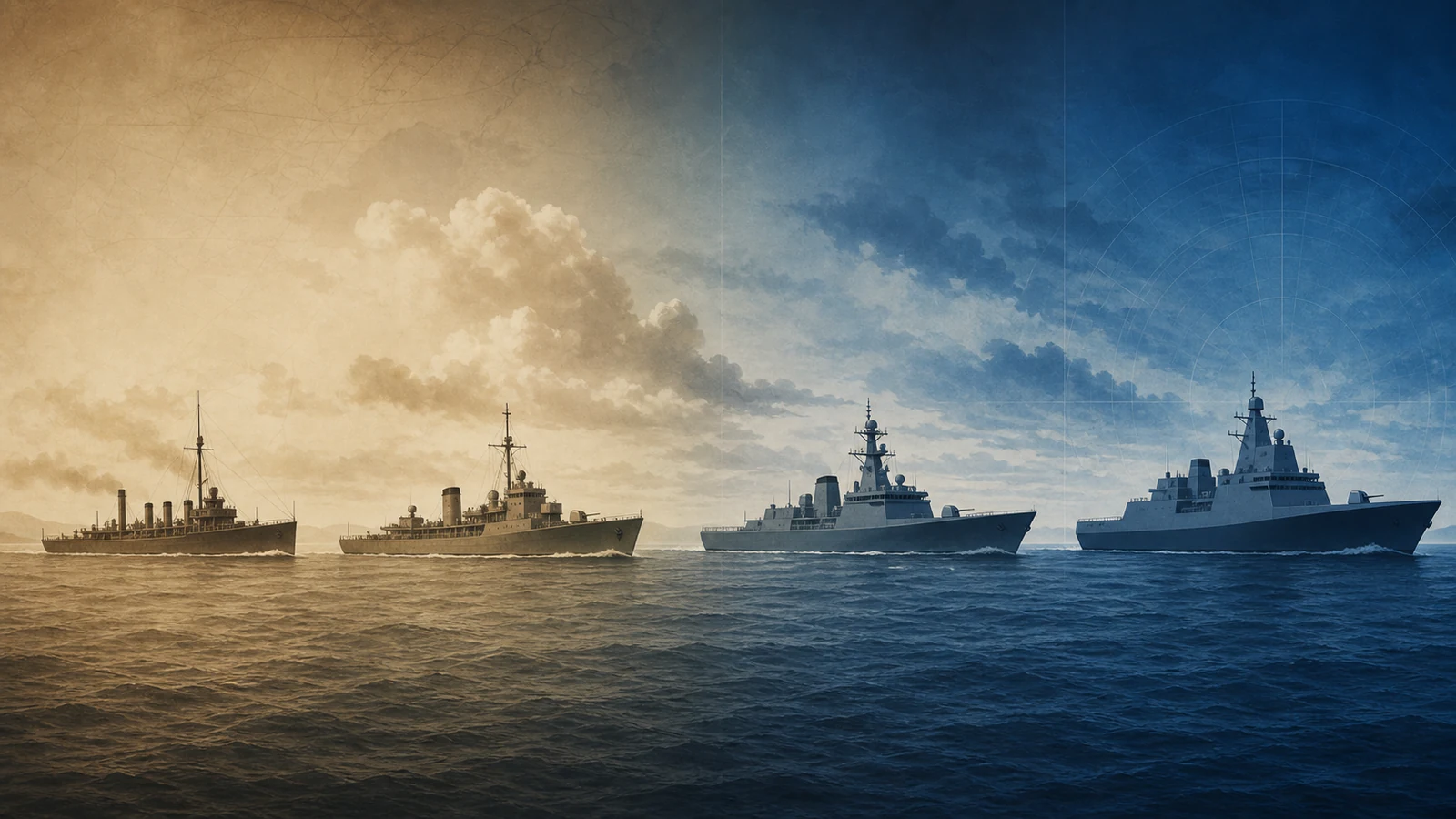 水雷艇駆逐艦と船団護衛フリゲートから現代艦へ発達する流れ