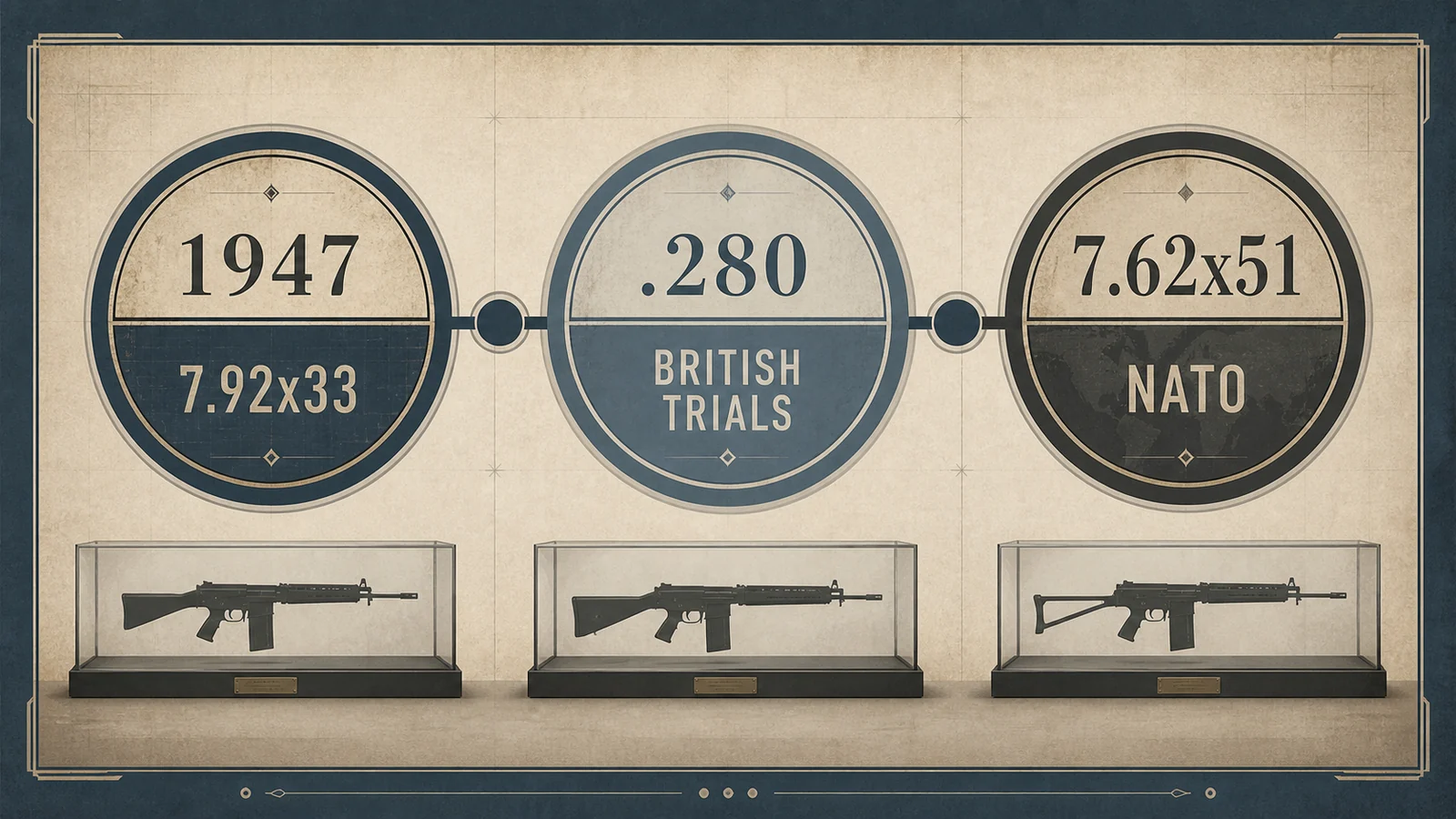 7.92×33mm試作から280 Britishを経て7.62×51mm NATOへ移るFAL開発年表