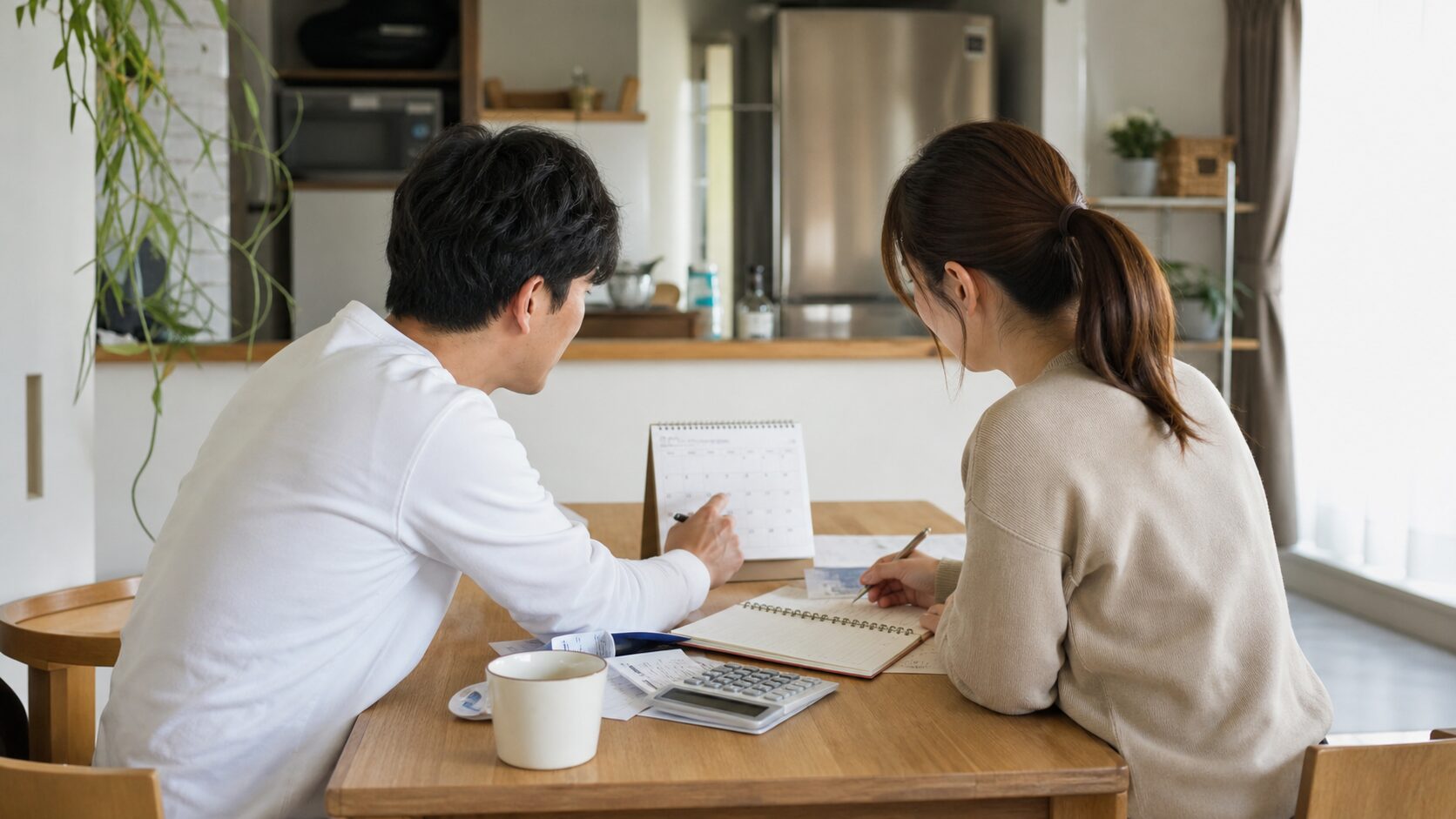 自衛官家庭で転勤・家計・予定を話し合う夫婦