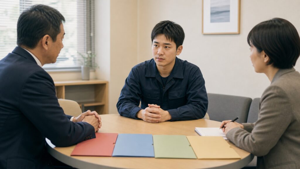 健康・ハラスメント・勤務調整・退職手続を整理する面談