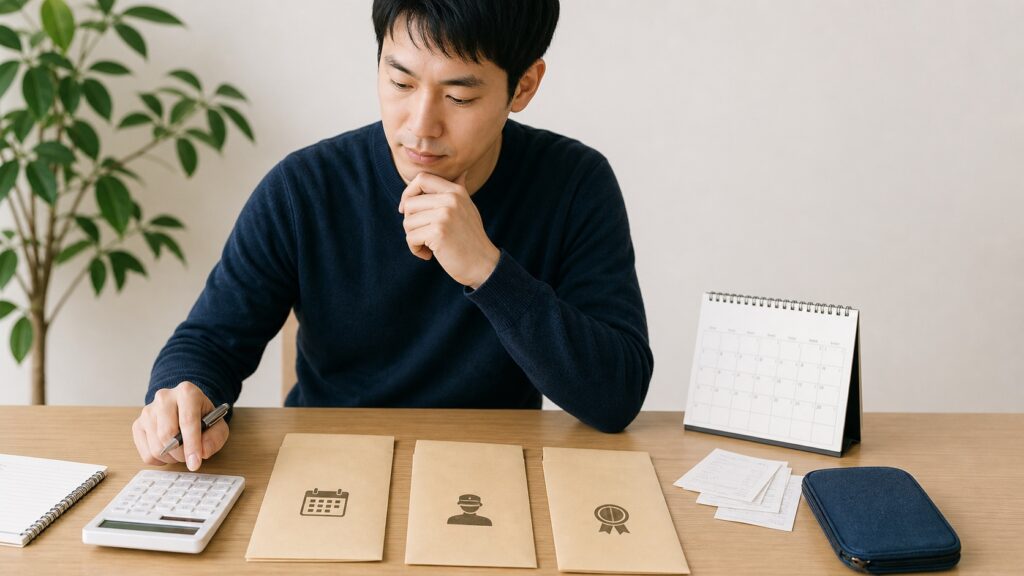 月額・訓練日額・勤続報奨金を分けて計算する予備自衛官