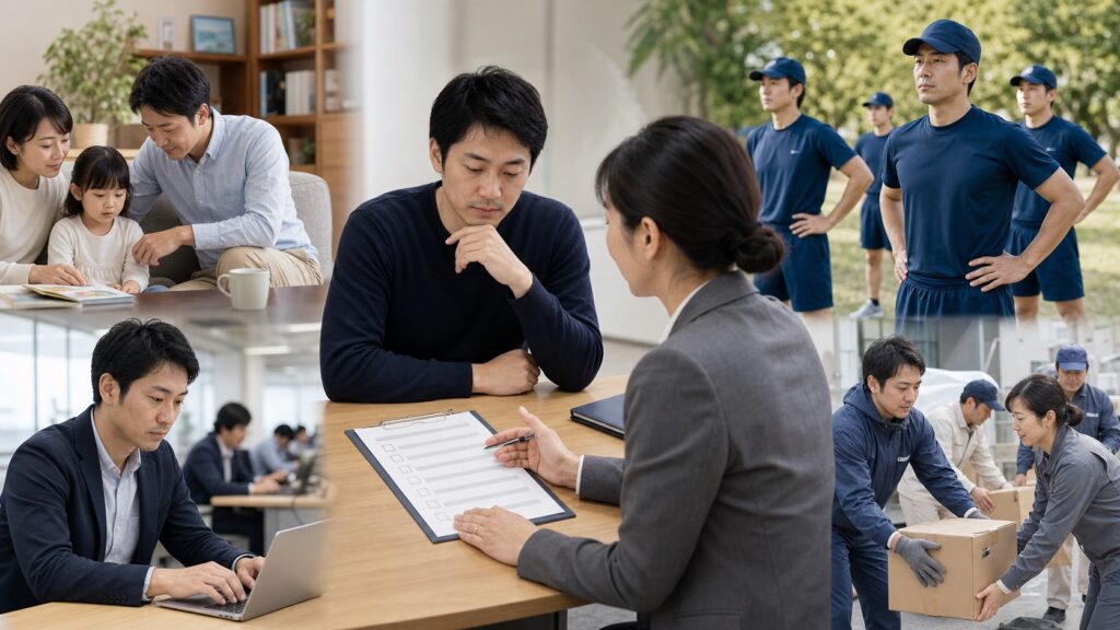 本業・家庭・訓練・社会貢献を並べて判断する応募者