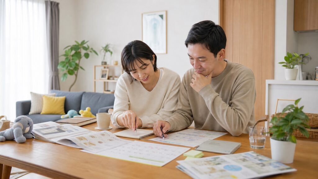 転勤・仕事・子育ての予定を二人で確認する家庭