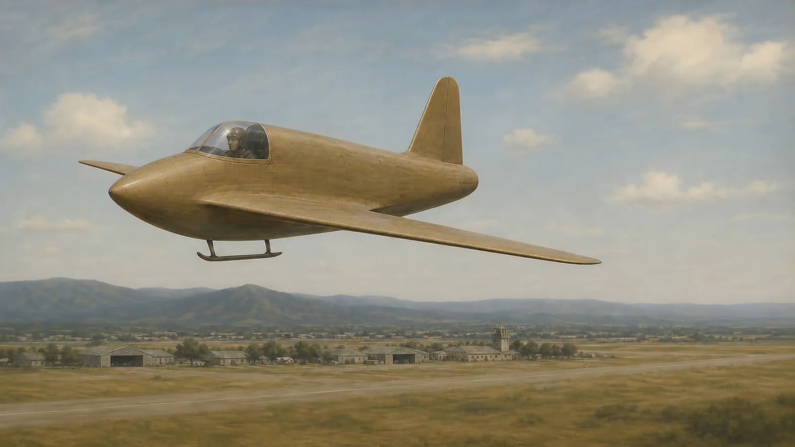 曳航から離脱して滑空するMXY8秋草訓練機