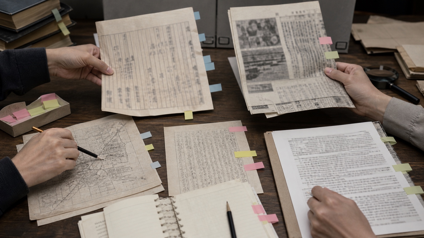日本側公文書・証言・新聞・後年研究を比較する作業