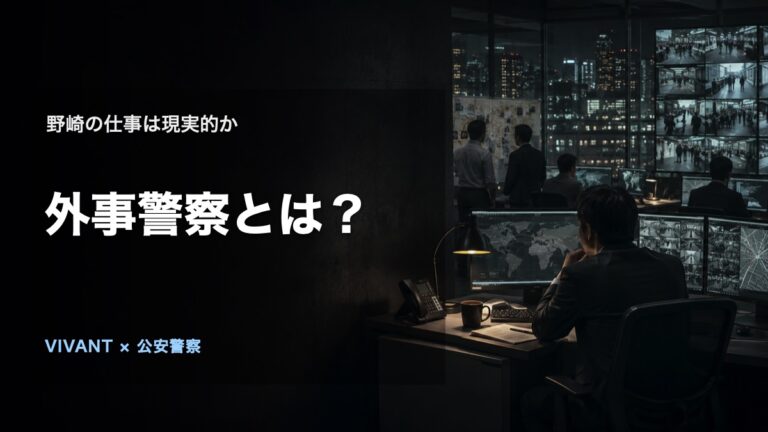 外事警察とは?『VIVANT』野崎の仕事はどこまで現実的かの論点を表す、人物や施設を特定しないオリジナルビジュアル