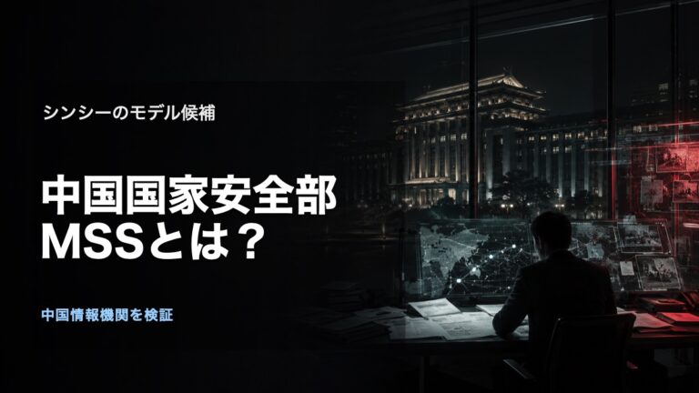 中国国家安全部(MSS)とは|シンシーのモデル候補を検証の論点を表す、人物や施設を特定しないオリジナルビジュアル