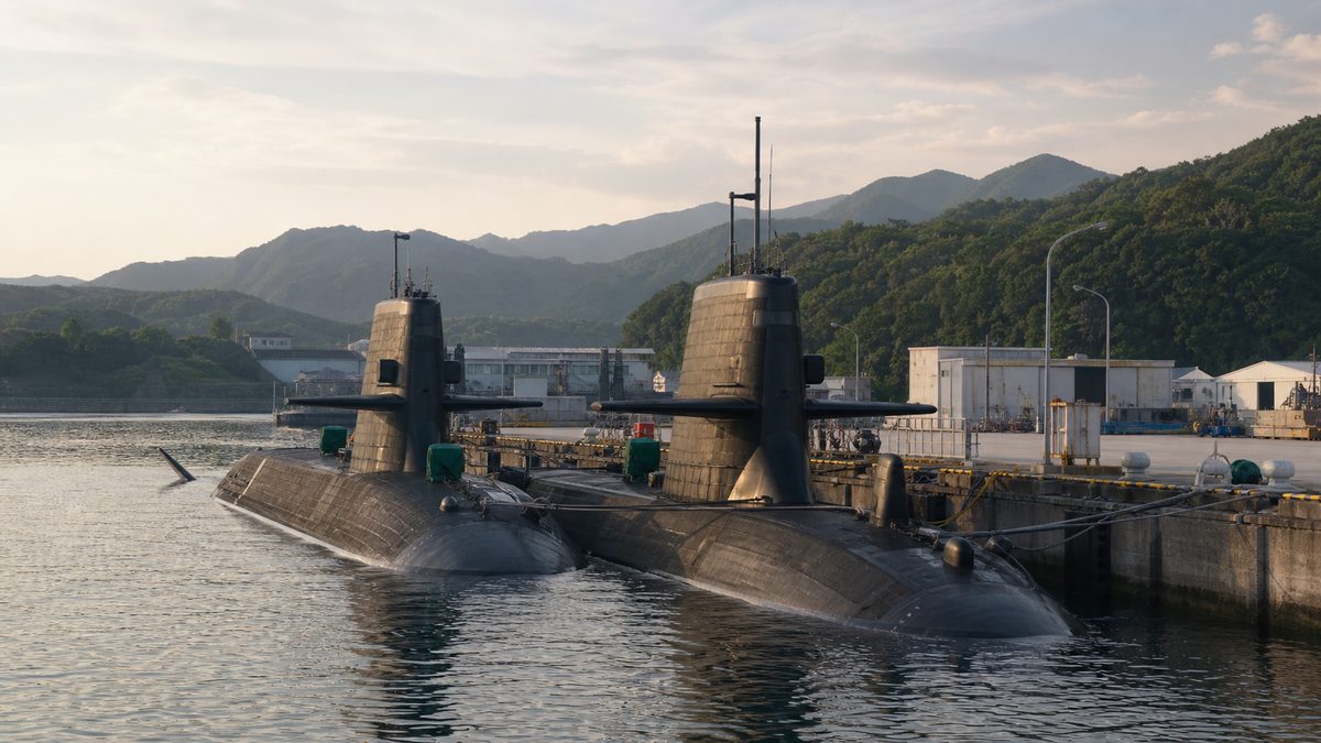 瀬戸内沿岸の母港に係留された海自潜水艦