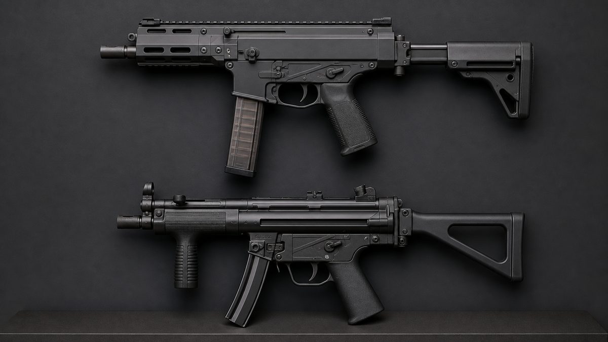 現代型短機関銃とMP5K系の設計思想を見比べる展示