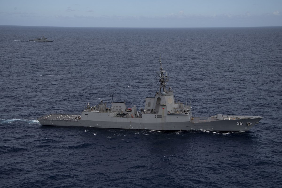 RIMPAC 2020に参加した駆逐艦ホバート。