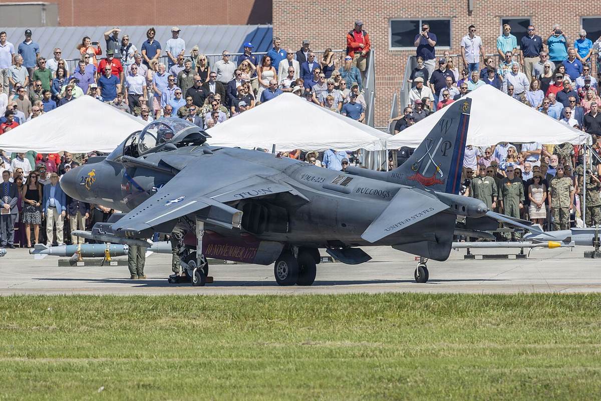 2026年6月3日、VMA-223の引退行事で展示されたAV-8B。