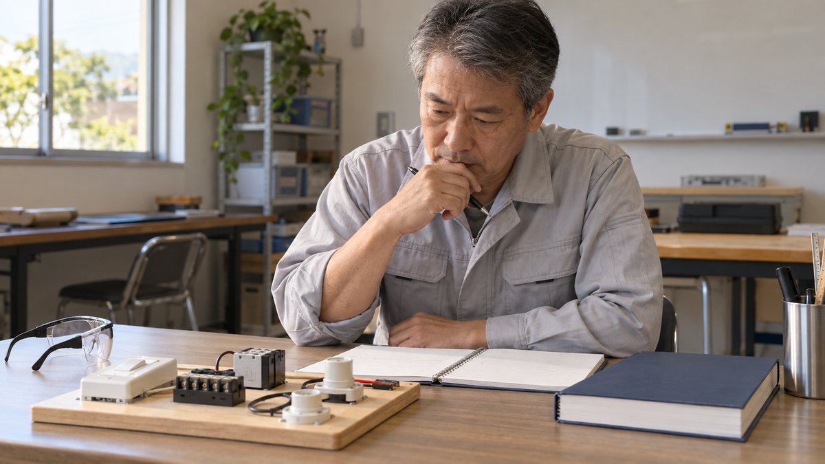 技術の学び直しに取り組む中高年の男性