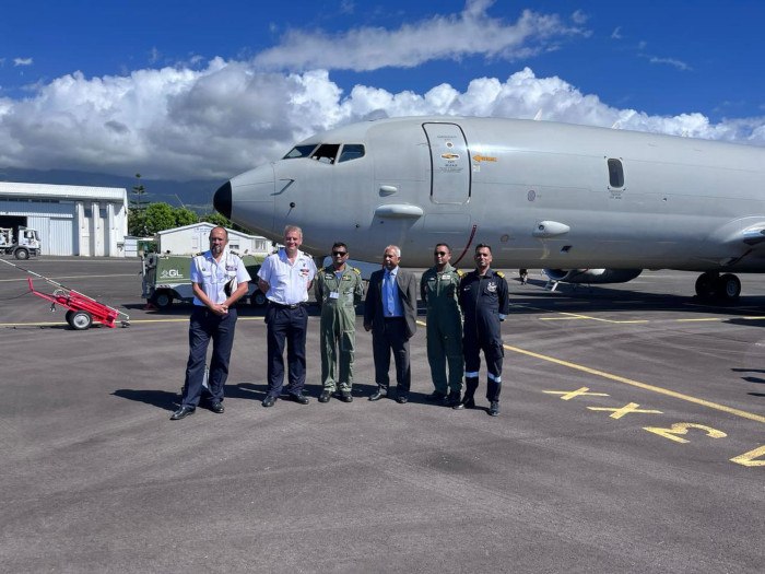レユニオンに到着したインド海軍のP-8I(2022年)