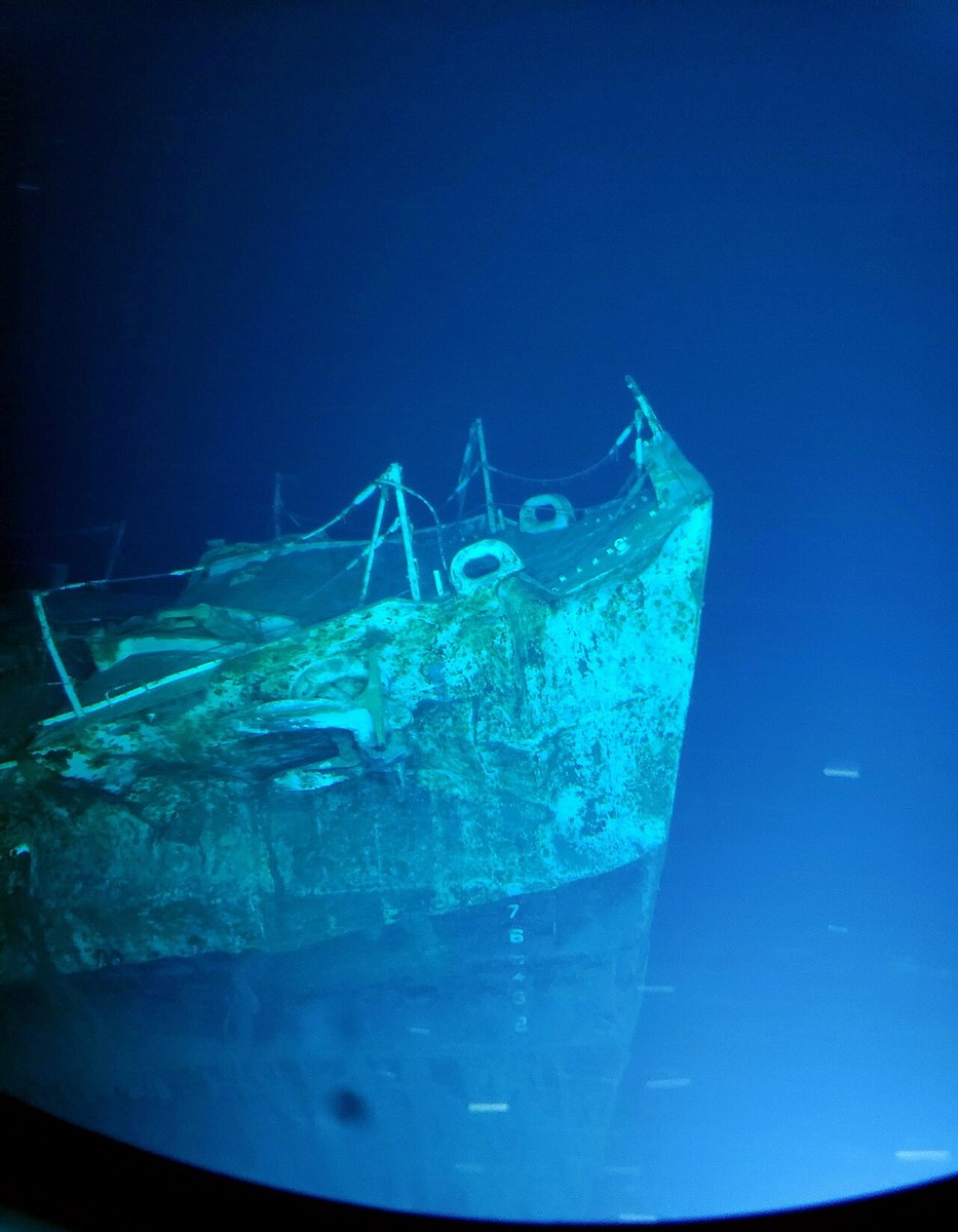 深海で確認されたサミュエル・B・ロバーツの艦首(2022年6月22日)
