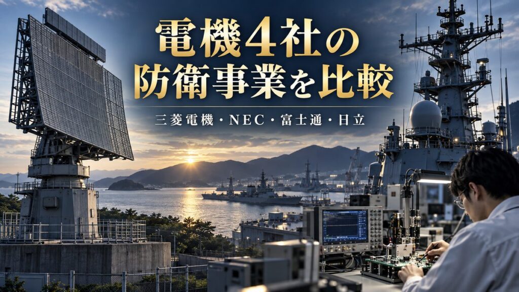 三菱電機・NEC・富士通・日立の防衛事業を比較の記事表紙