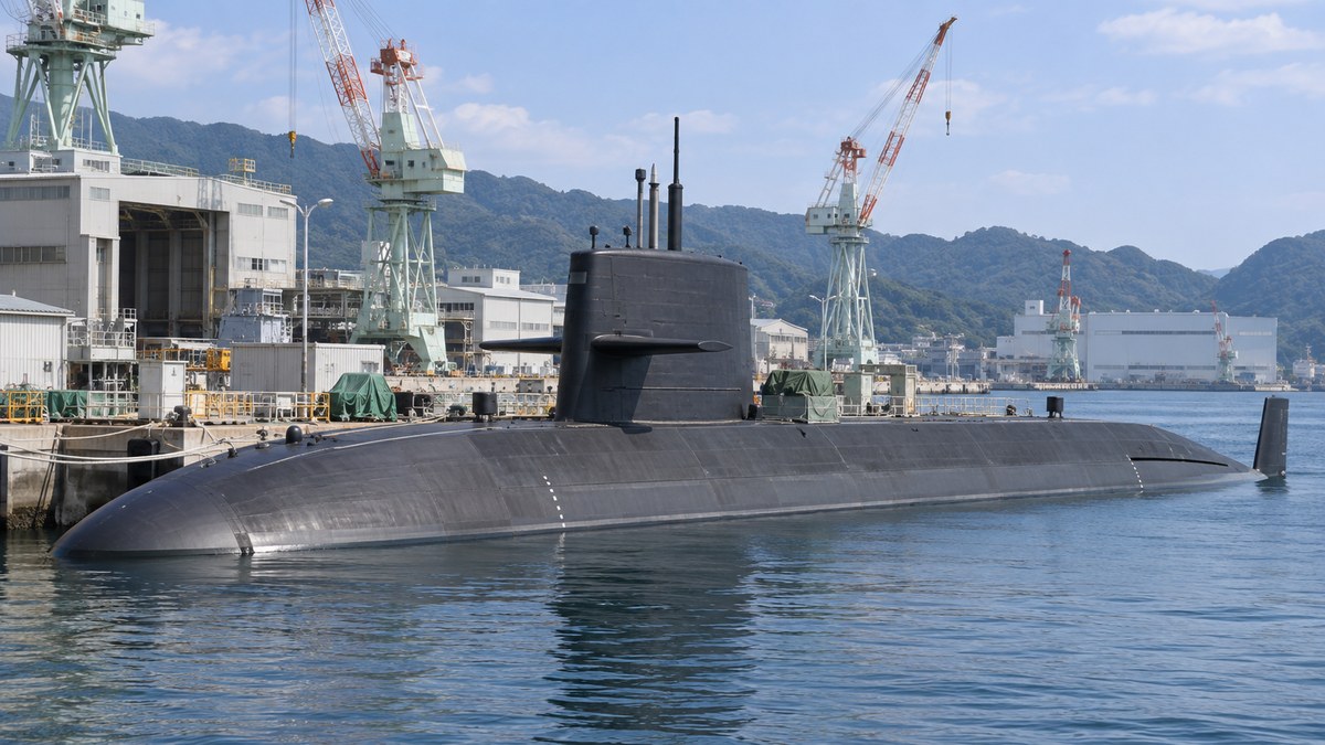 造船施設に入った潜水艦の船体