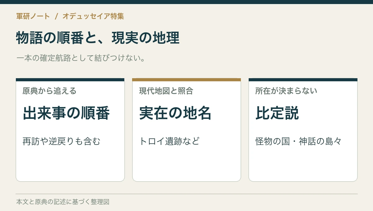 物語の順番と、現実の地理