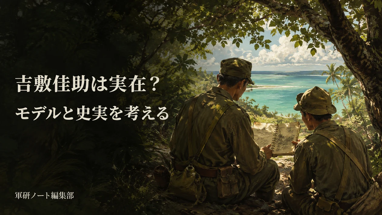 南の島で向き合う二人の兵士と記録用の手帳