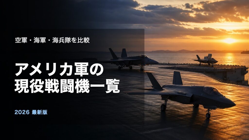 アメリカ空軍・海軍・海兵隊の現役戦闘機一覧を比較する記事のアイキャッチ