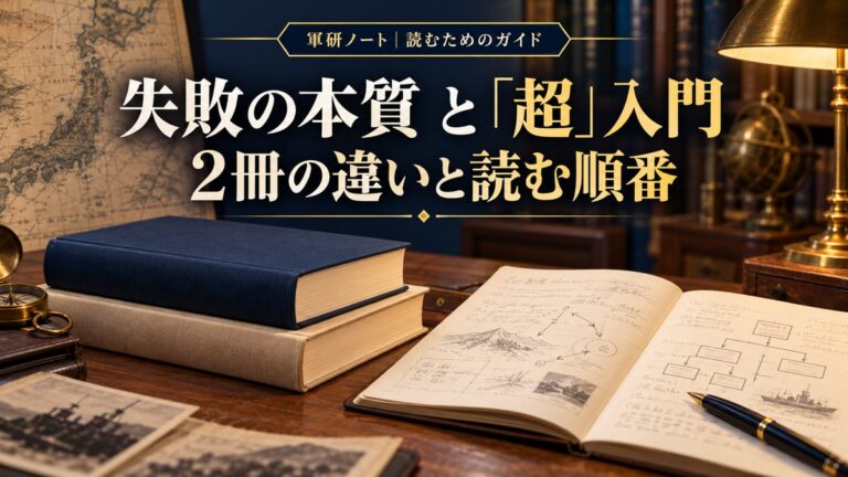 失敗の本質と超入門を読み比べる読書机のイメージ