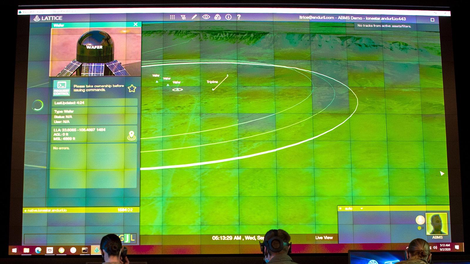 米空軍の実証で用いられたLatticeの画面(2020年)。