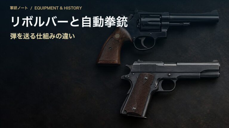 リボルバーと自動拳銃|弾を送る仕組みの違い